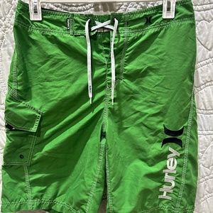 HURLEY Phantom Men’s Size‎ 36 Neon Green Logo Unlined Board Shorts